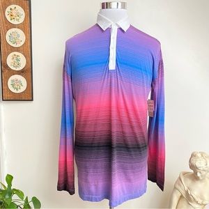 NWT Purple Magic Ombré Lightweight Polo Shirt